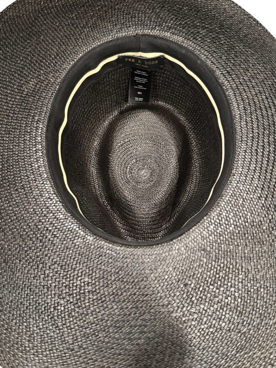 rag & bone Wide Brim Straw Hat Black Oversized Boater Fedora Western Luxe main image 3